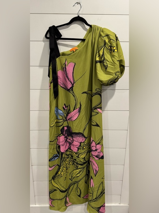 Stine Goya green One Sleeve Maxi Dress with Bow Strap - Picture 5 of 12